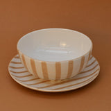 Costa Nova Mar I Striped Ceramic Cereal Bowl 6.3'' - Mocha