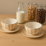 Costa Nova Mar I Striped Ceramic Cereal Bowl 6.3'' - Mocha