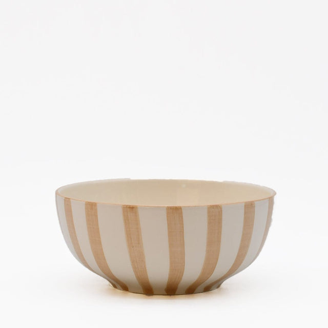 Costa Nova Mar I Striped Ceramic Cereal Bowl 6.3'' - Mocha