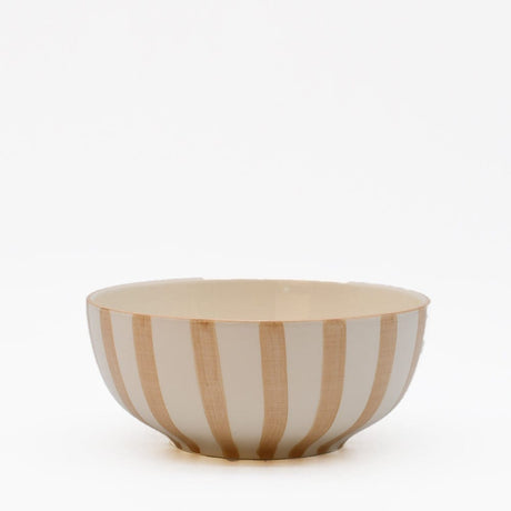 Costa Nova Mar I Striped Ceramic Cereal Bowl 6.3'' - Mocha