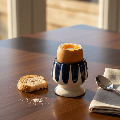 Costa Nova Mar I Striped Ceramic Egg Cup - Blue
