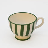 Costa Nova Mar I Striped Ceramic Footed Mug - Green