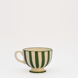 Costa Nova Mar I Striped Ceramic Footed Mug - Green