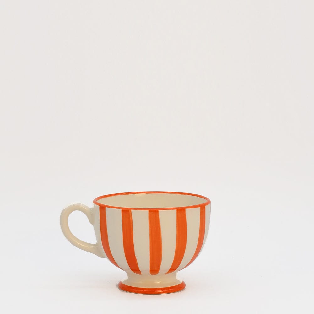 Costa Nova Mar I Striped Ceramic Footed Mug - Orange