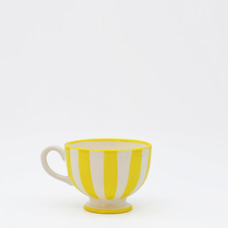 Costa Nova Mar I Striped Ceramic Footed Mug - Yellow