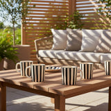 Costa Nova Mar I Striped Ceramic Mug - Black