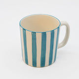 Costa Nova Mar I Striped Ceramic Mug - Turquoise