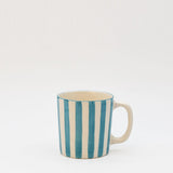 Costa Nova Mar I Striped Ceramic Mug - Turquoise