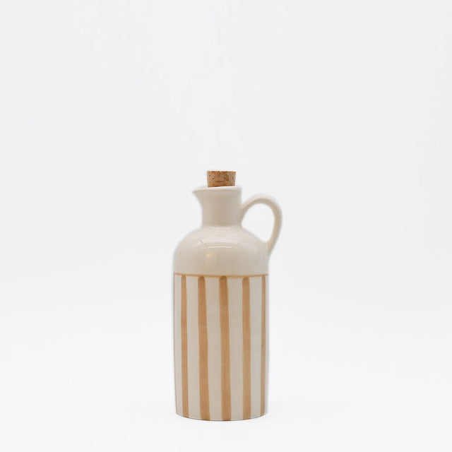 Costa Nova Mar I Striped Ceramic Pitcher 7.1'' - Mocha