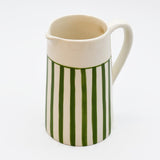 Costa Nova Mar I Striped Ceramic Pitcher - Green