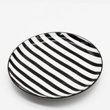 Costa Nova Mar I Striped Ceramic Plate 5.9'' - Black