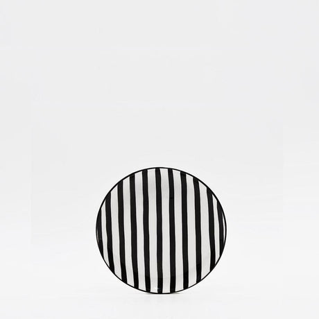 Costa Nova Mar I Striped Ceramic Plate 5.9'' - Black