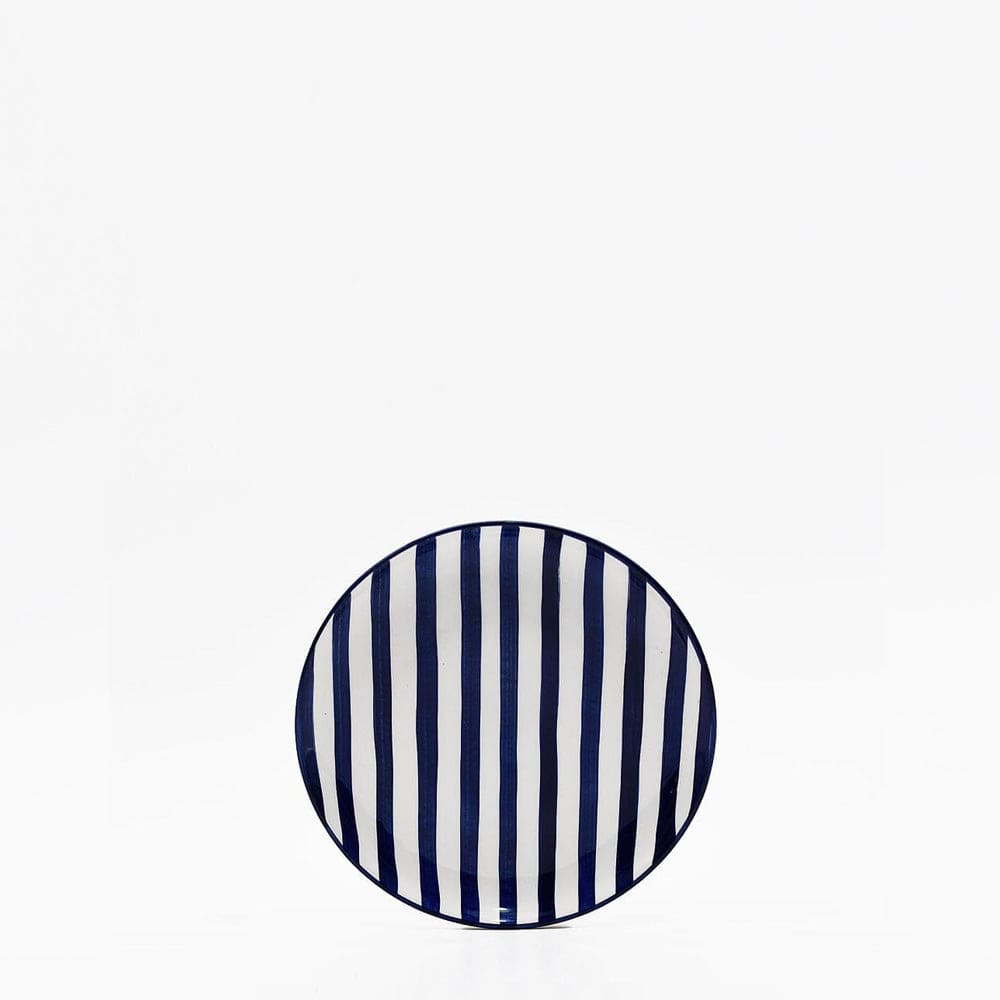 Costa Nova Mar I Striped Ceramic Plate 5.9'' - Blue