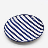 Costa Nova Mar I Striped Ceramic Plate 5.9'' - Blue