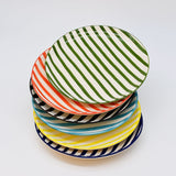 Costa Nova Mar I Striped Ceramic Plate 5.9'' - Green