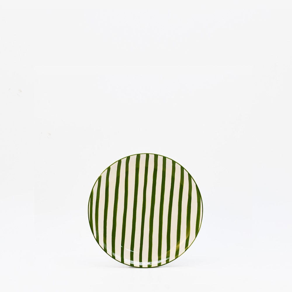 Costa Nova Mar I Striped Ceramic Plate 5.9'' - Green