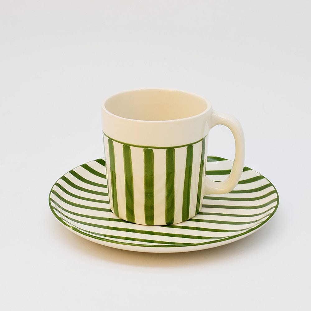 Costa Nova Mar I Striped Ceramic Plate 5.9'' - Green