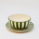 Costa Nova Mar I Striped Ceramic Plate 5.9'' - Green