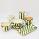 Costa Nova Mar I Striped Ceramic Plate 5.9'' - Green