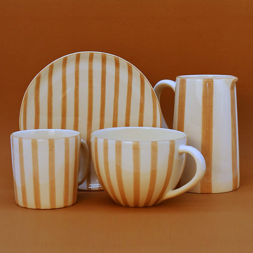 Costa Nova Mar I Striped Ceramic Plate 5.9'' - Moka