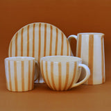 Costa Nova Mar I Striped Ceramic Plate 5.9'' - Moka