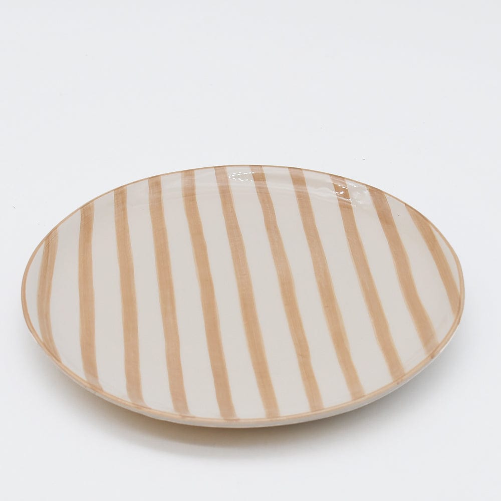 Costa Nova Mar I Striped Ceramic Plate 5.9'' - Moka
