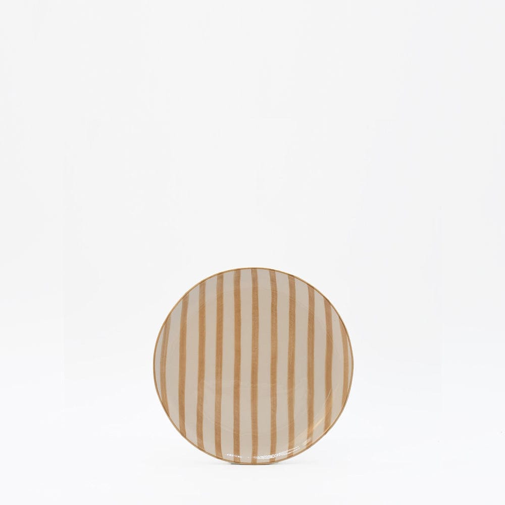 Costa Nova Mar I Striped Ceramic Plate 5.9'' - Moka