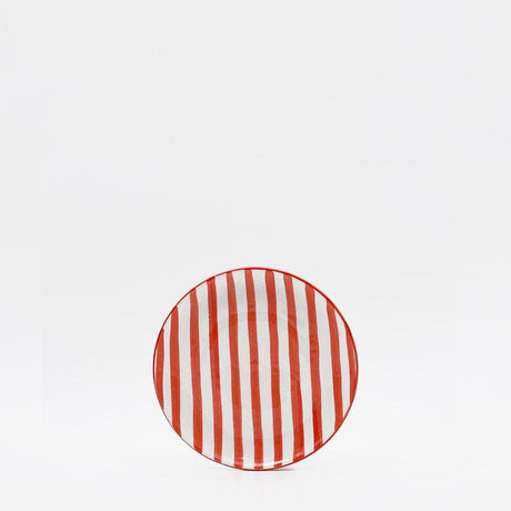 Costa Nova Mar I Striped Ceramic Plate 5.9'' - Red