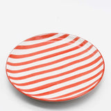 Costa Nova Mar I Striped Ceramic Plate 5.9'' - Red