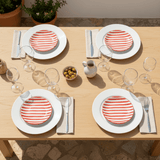 Costa Nova Mar I Striped Ceramic Plate 5.9'' - Red