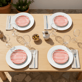Costa Nova Mar I Striped Ceramic Plate 5.9'' - Red
