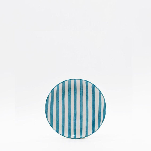 Costa Nova Mar I Striped Ceramic Plate 5.9'' - Turquoise