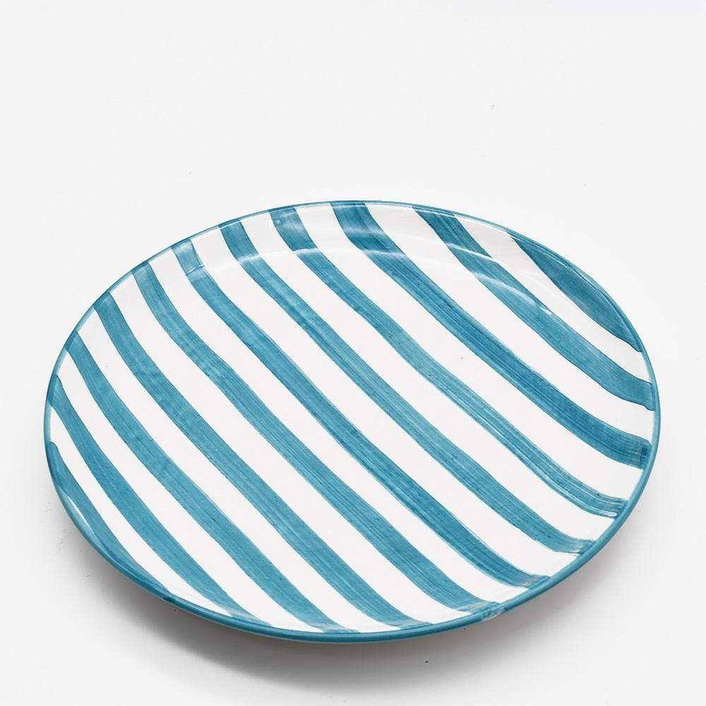 Costa Nova Mar I Striped Ceramic Plate 5.9'' - Turquoise