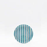 Costa Nova Mar I Striped Ceramic Plate 5.9'' - Turquoise