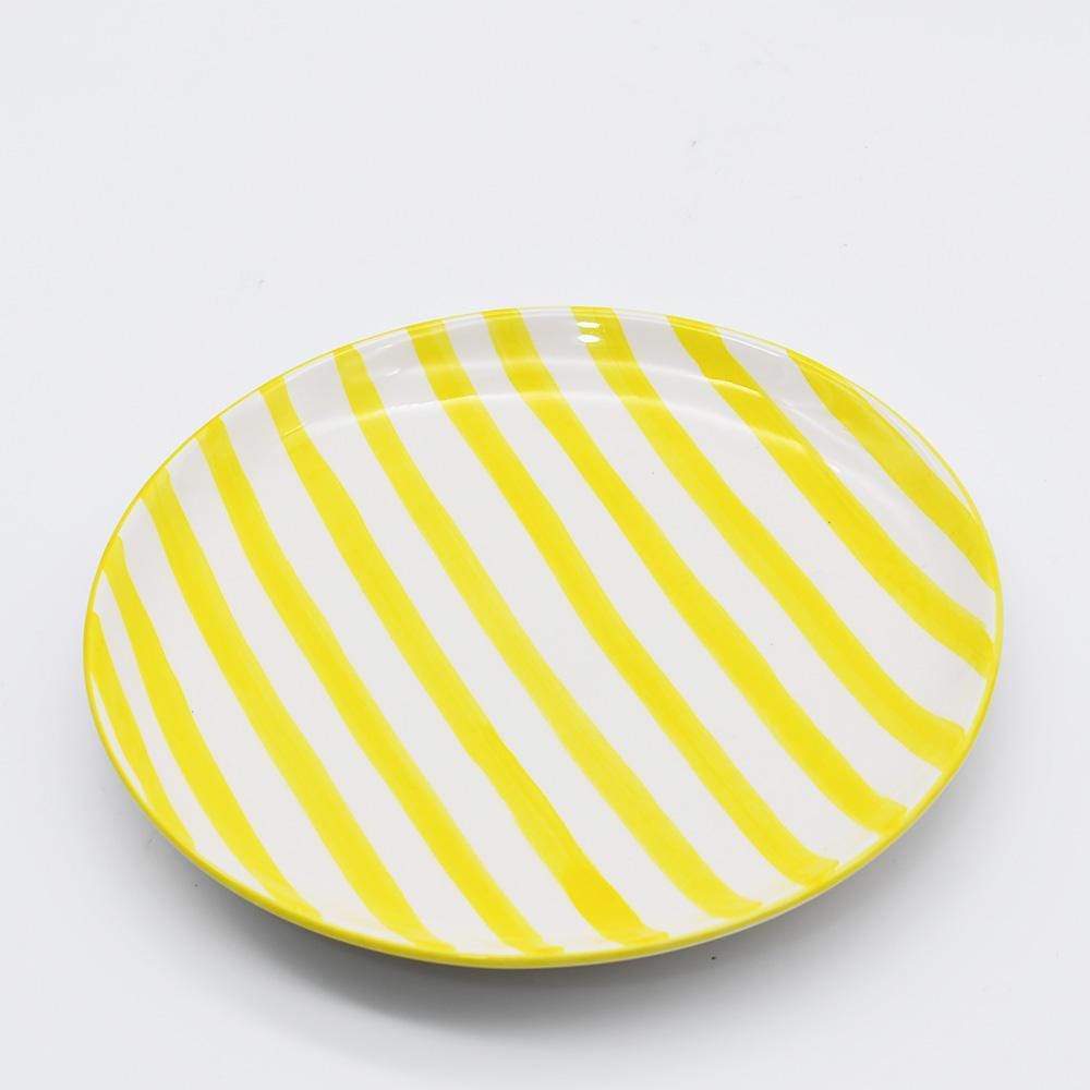 Costa Nova Mar I Striped Ceramic Plate 5.9'' - Yellow