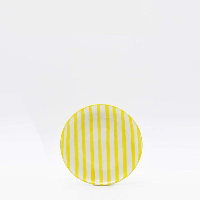 Costa Nova Mar I Striped Ceramic Plate 5.9'' - Yellow