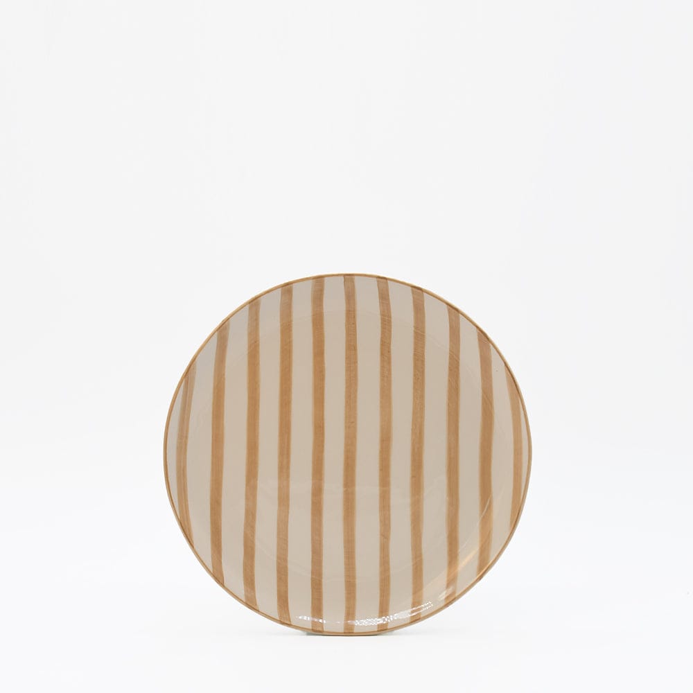 Costa Nova Mar I Striped Ceramic Plate 7.9'' - Mocha