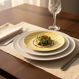 Costa Nova Mar I Striped Ceramic Plate 7.9'' - Yellow
