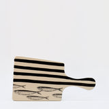 Costa Nova Mar I Striped Ceramic Serving Board - Black