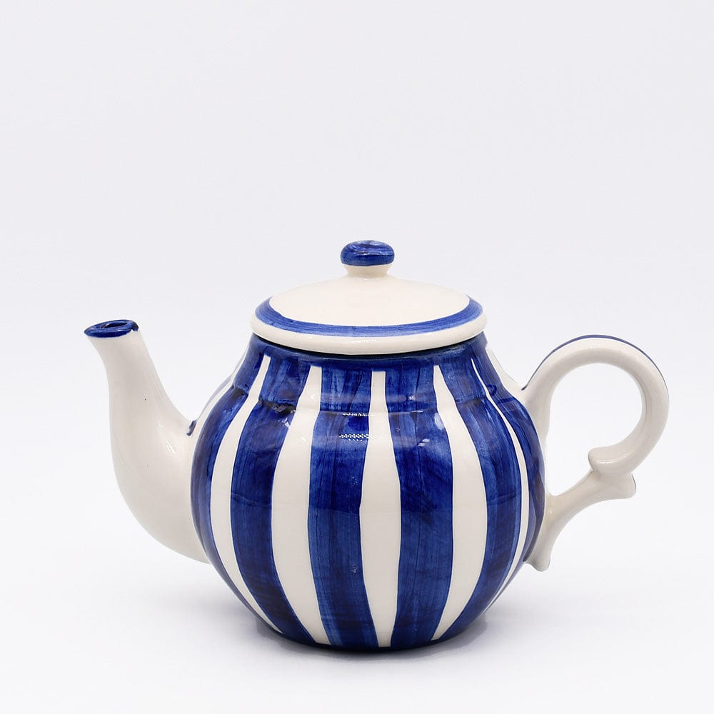 Blue & White Striped Ceramic Tea Pot – Luisa Paixao Portugal