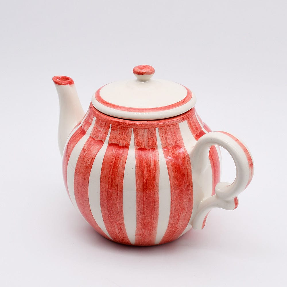 Red & White Striped Ceramic Tea Pot – Luisa Paixao Portugal
