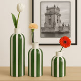 Costa Nova Mar I Striped Ceramic Vase - Green