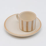 Costa Nova Mar I Striped Cup & Saucer - Mocha