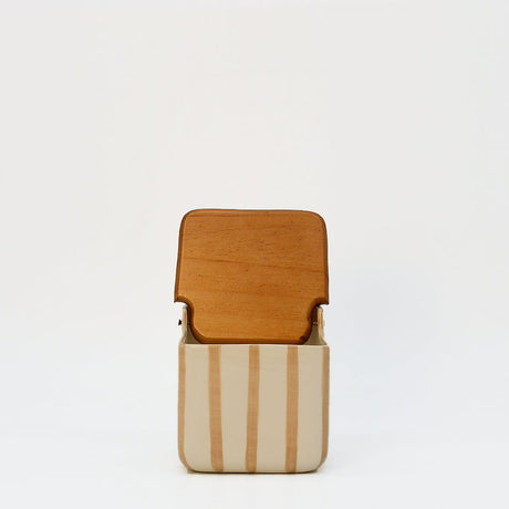 Costa Nova Mar I Striped Kitchen Canister - Mocha