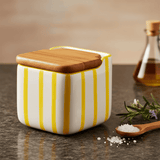 Costa Nova Mar I Striped Kitchen Canister - Yellow