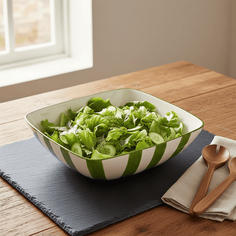 Costa Nova Mar I Striped Salad Bowl 11.0'' - Green