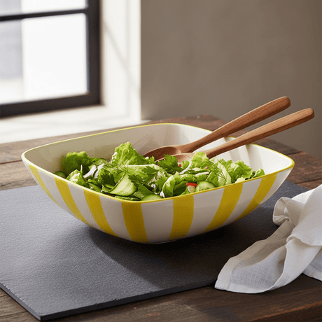 Costa Nova Mar I Striped Salad Bowl 11.0'' - Yellow