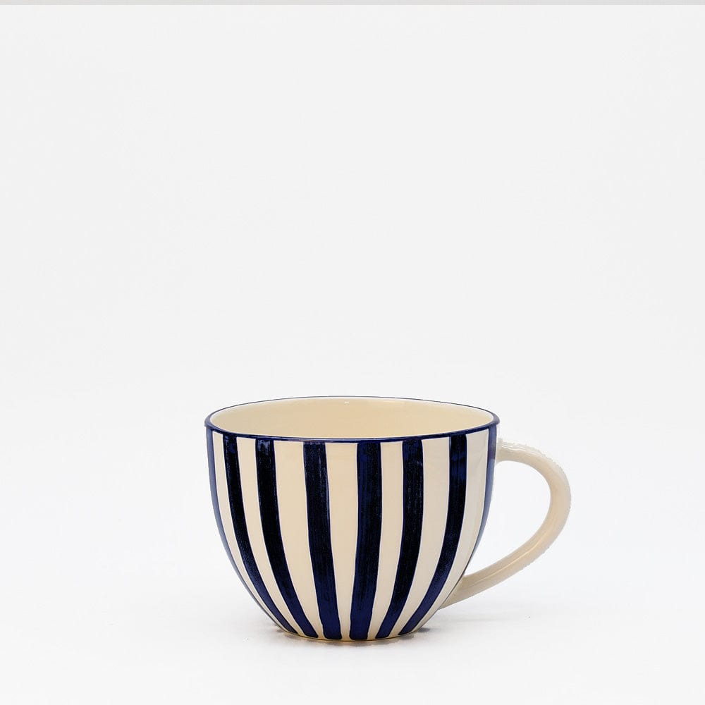Costa Nova Mar | Striped Ceramic Large Mug - Black