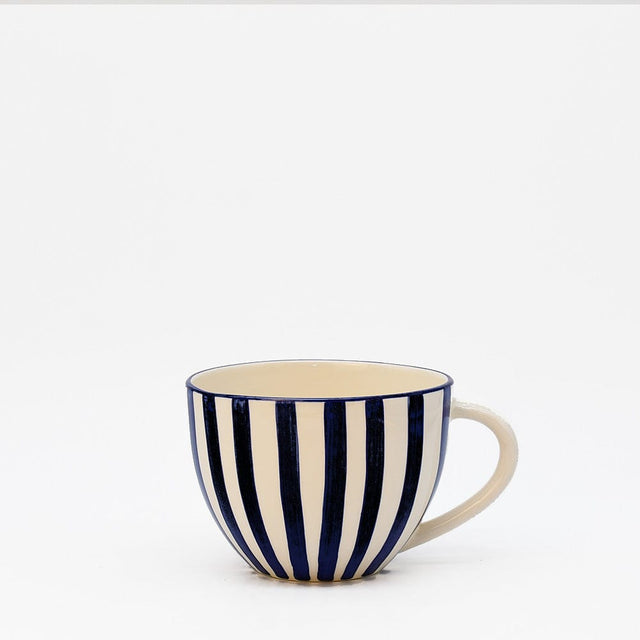 Costa Nova Mar | Striped Ceramic Large Mug - Black