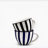 Costa Nova Mar | Striped Ceramic Large Mug - Black